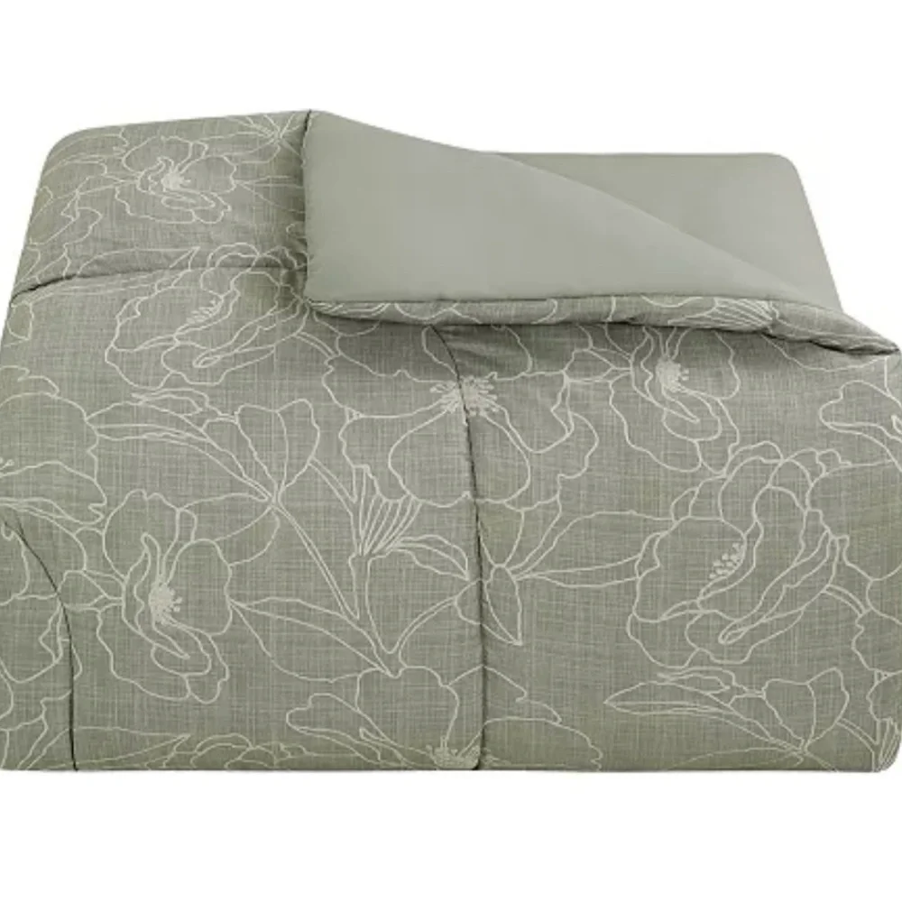 NWT Serene Green Floral Comforter Set